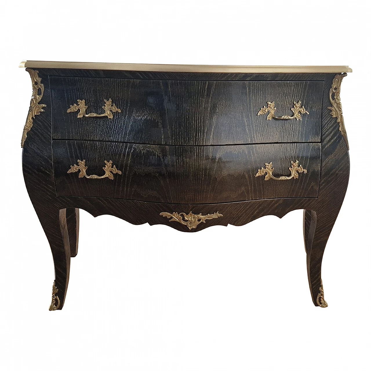 Comò in legno laccato in stile Barocco con decorazioni, anni '80 11