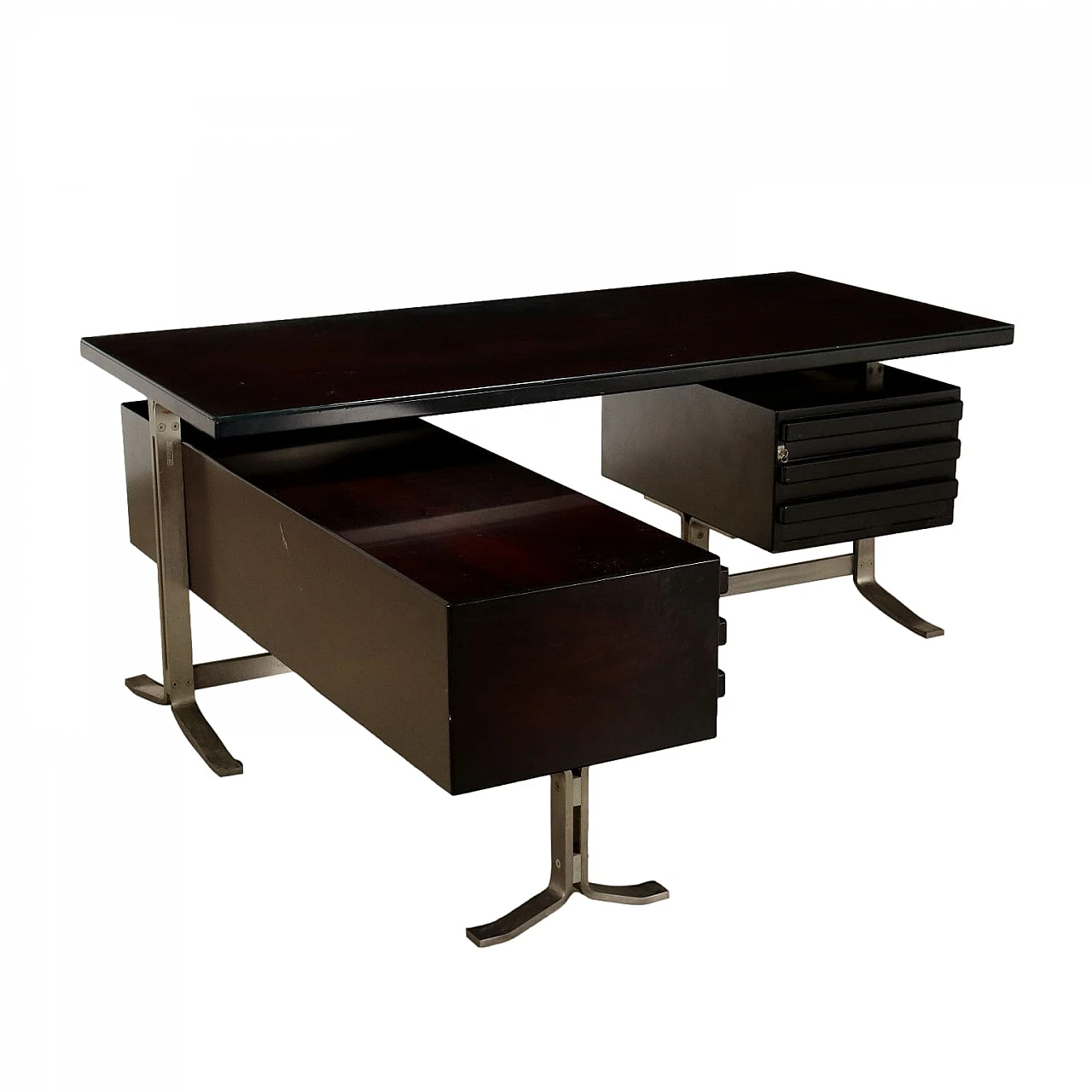 Wood and metal desk by G. Moscatelli for Formanova, 1970s 1
