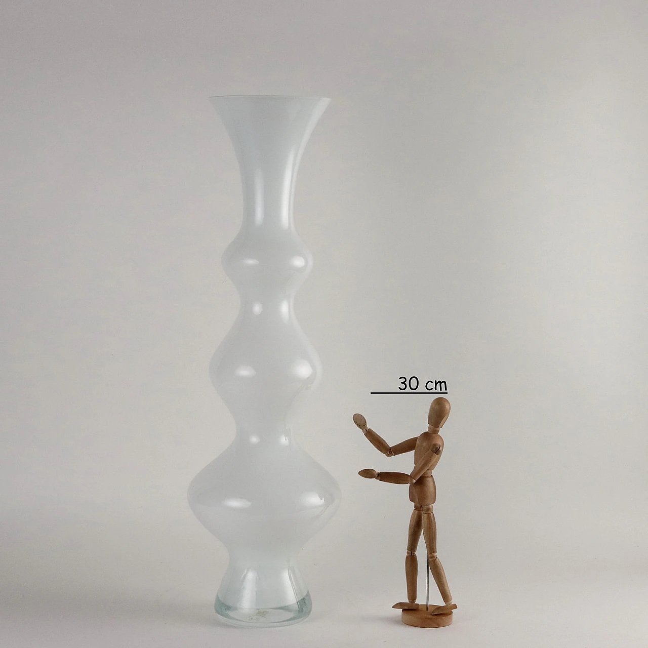 Vase in white flashed glass, 1980s 2