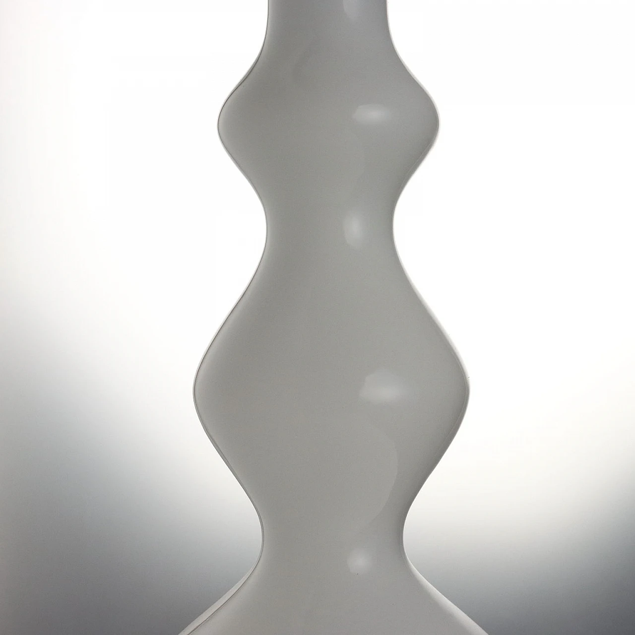 Vase in white flashed glass, 1980s 4