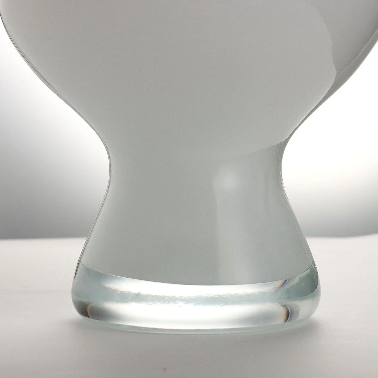 Vase in white flashed glass, 1980s 6