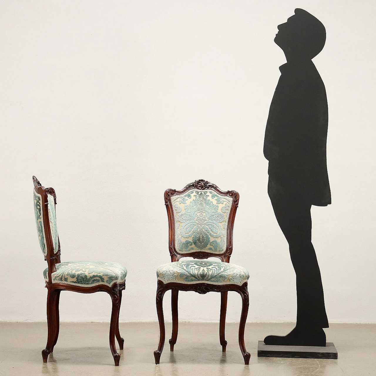 4 Rococo style mahogany chairs, early 20th century 2