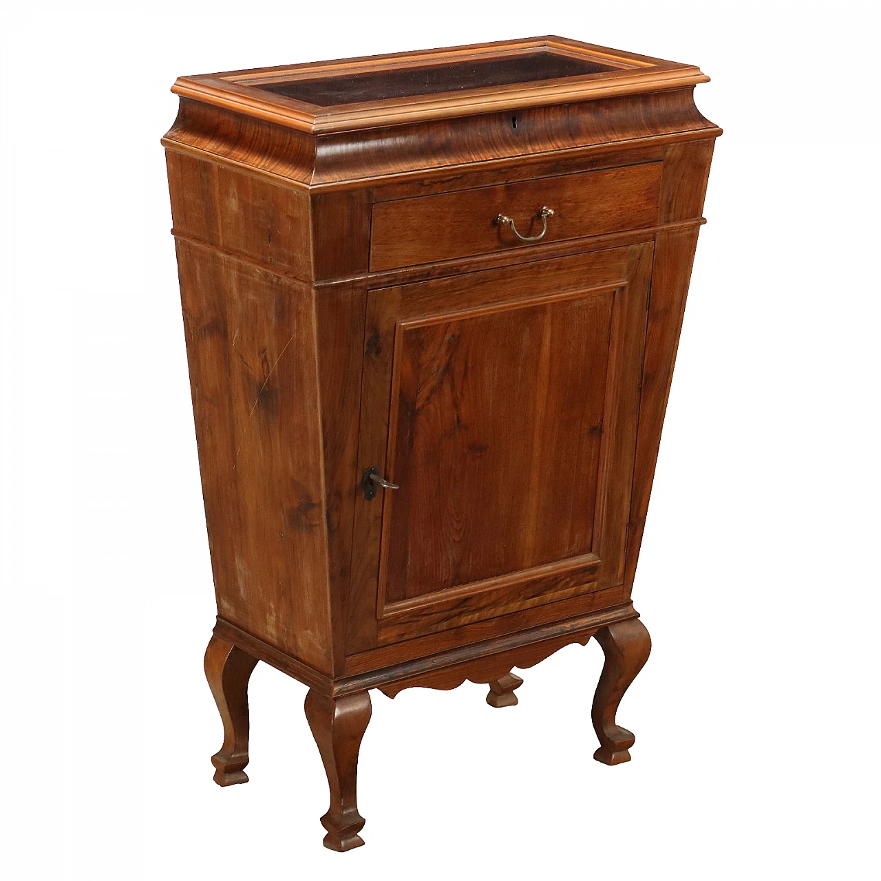 Urn bedside table with opening glass top 1