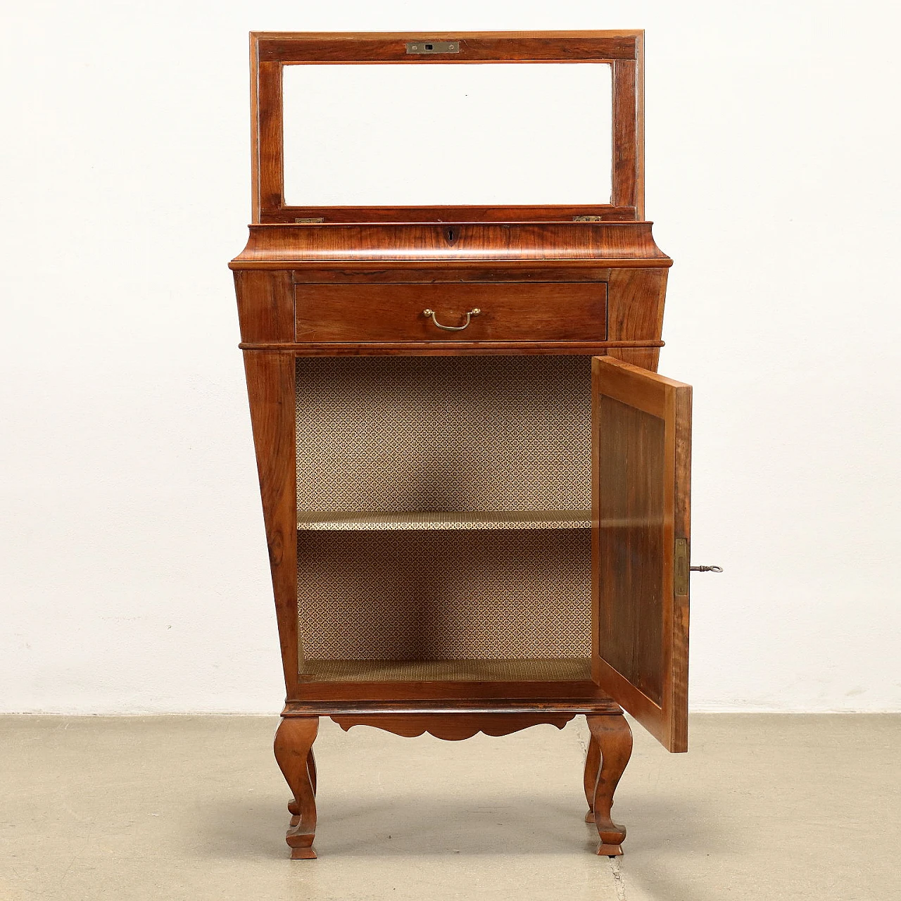 Urn bedside table with opening glass top 3