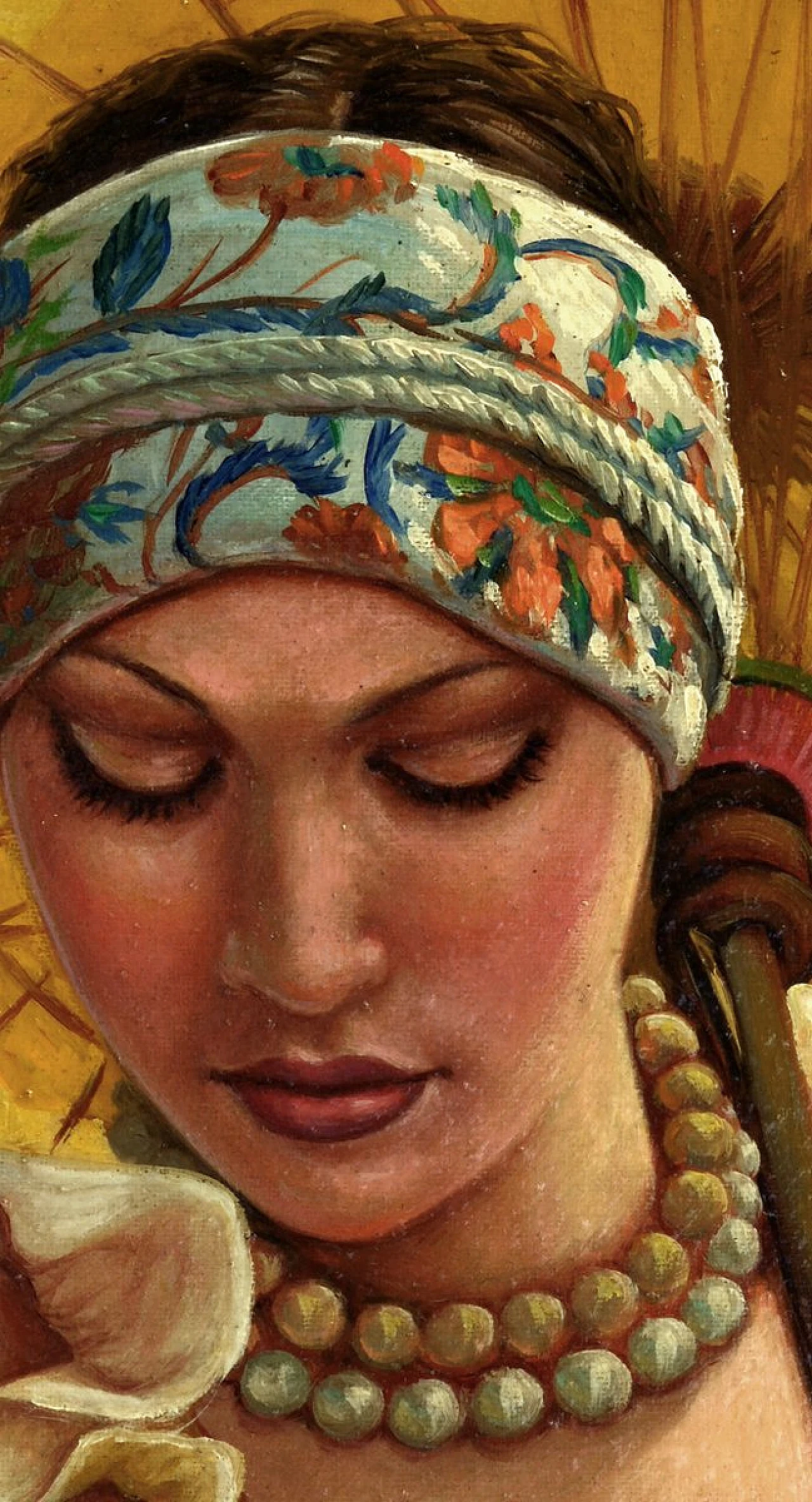 L'ombrello giallo di Donato Gorgero, olio su tela, anni '80 3