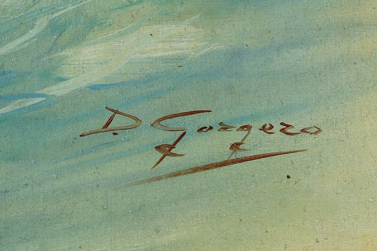 L'ombrello giallo di Donato Gorgero, olio su tela, anni '80 4