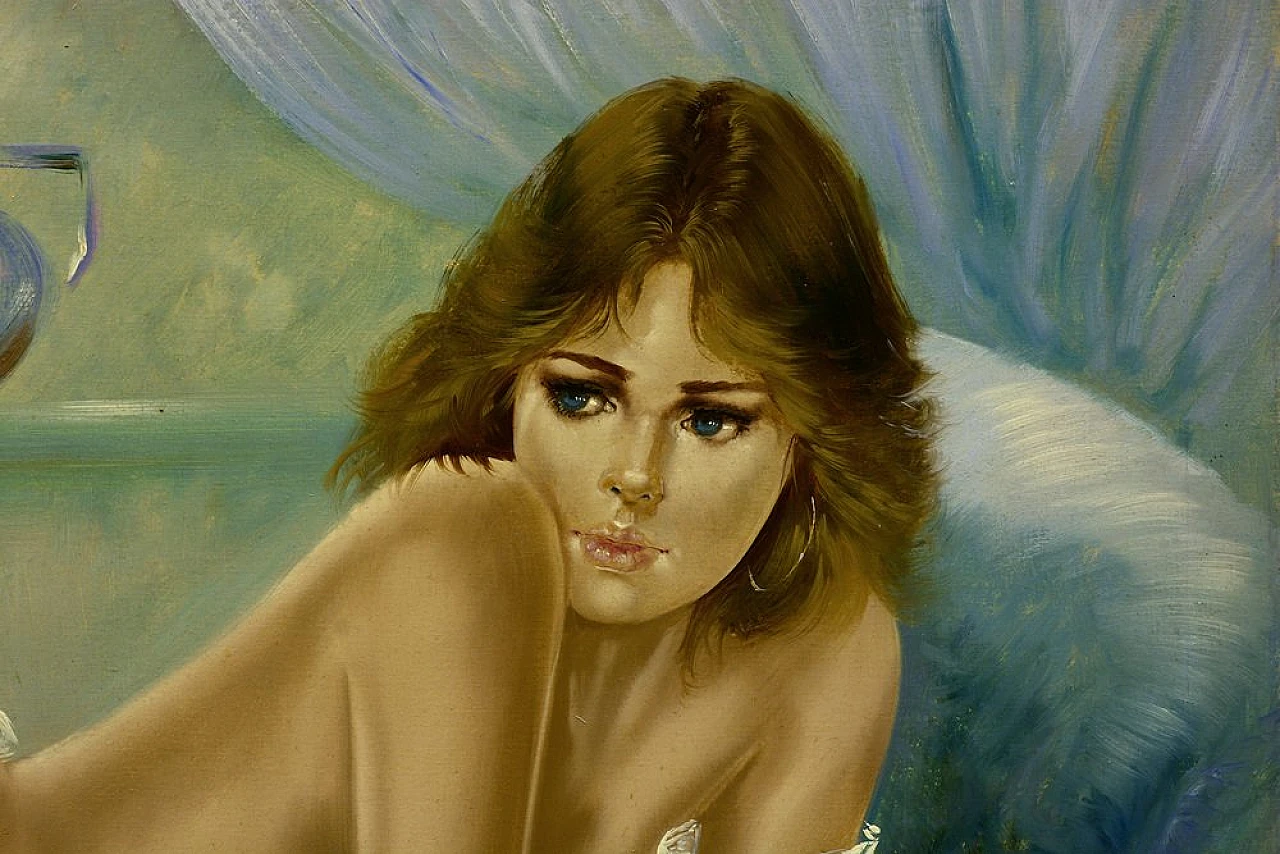 Nudo di Raffaele Fiore, olio su tela incorniciato, fine '900 2