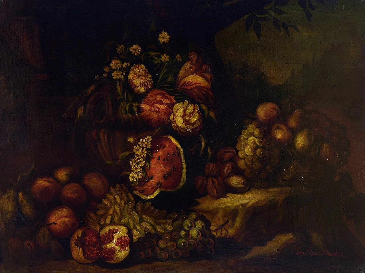 Natura morta di Jean Luis Chardin, olio su tela, anni '60 3