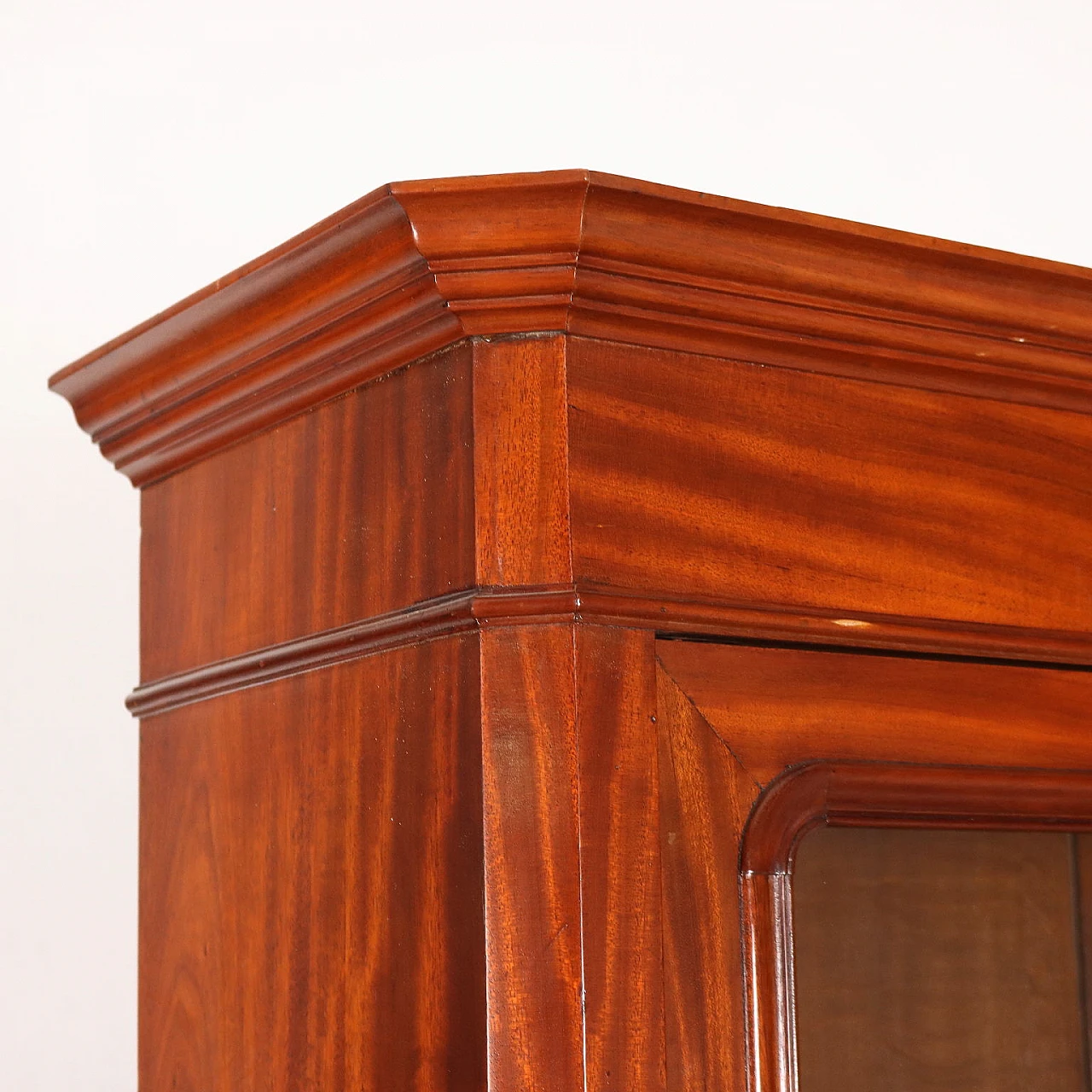 Mahogany bookcase with two glass doors and drawers, late 19th century 4