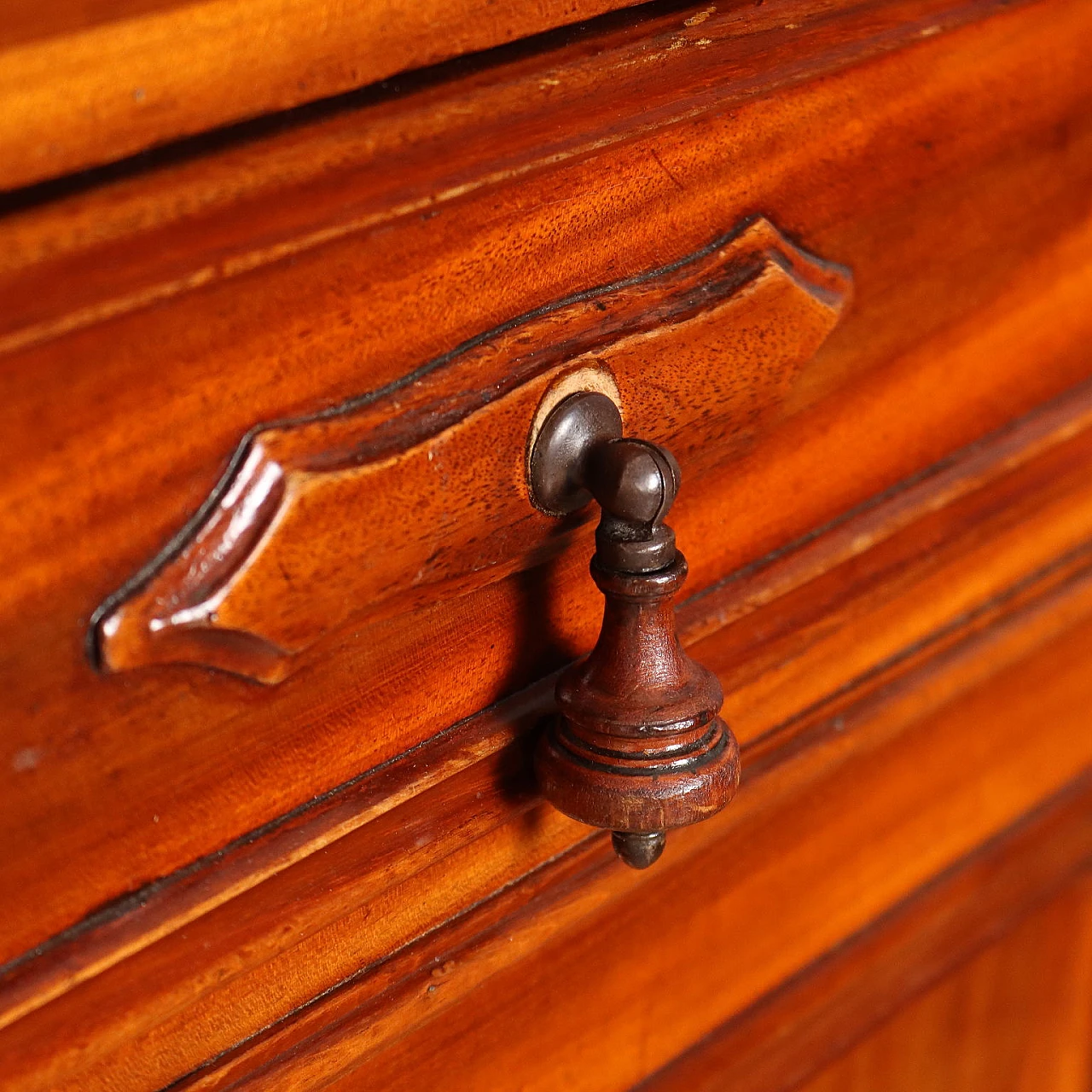 Mahogany bookcase with two glass doors and drawers, late 19th century 8