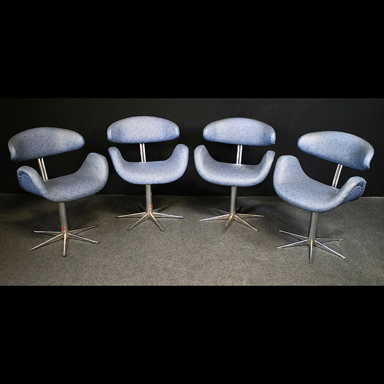 Set di 4 sedie da barbiere parrucchiere vintage anni '60 1