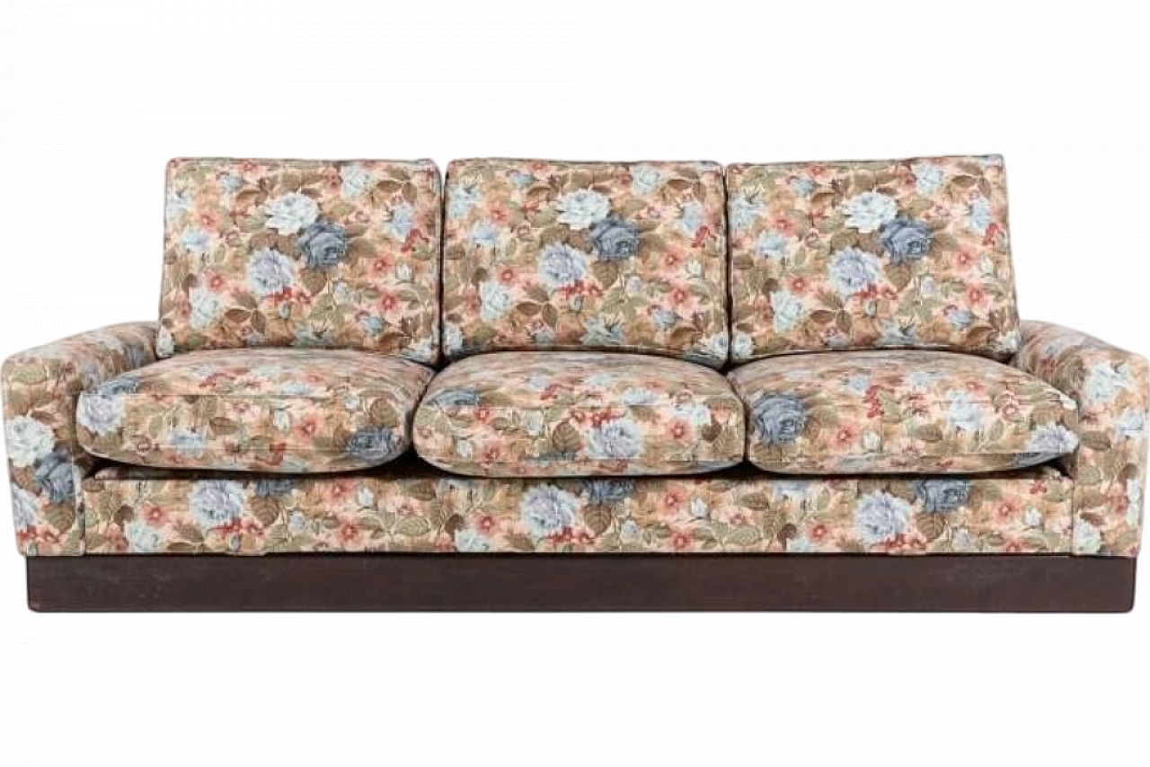 Mid-Century Modern Sofa in Floral Fabric, Italy, 1960s 10