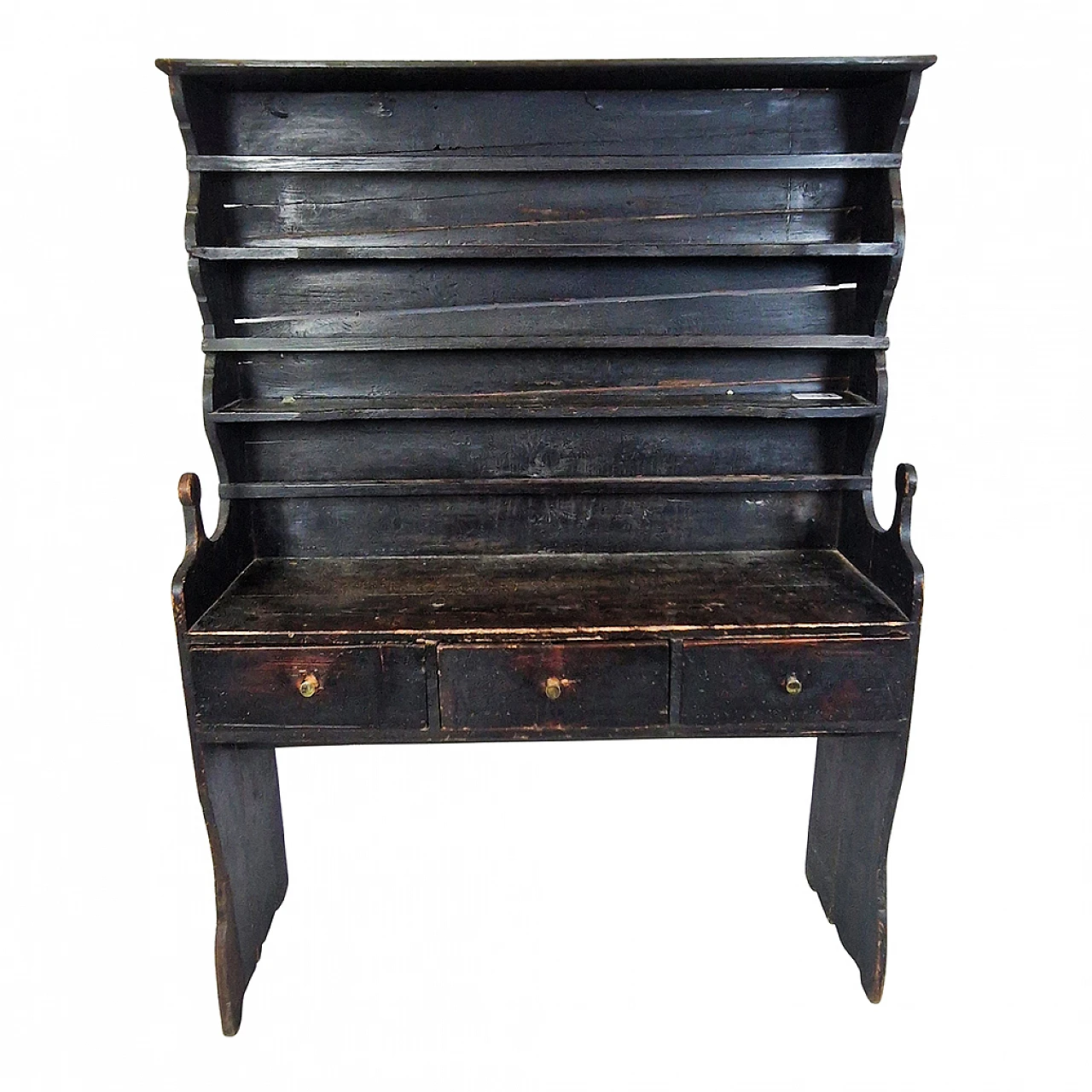 Piattaia inglese in legno con cassetti, '700 2