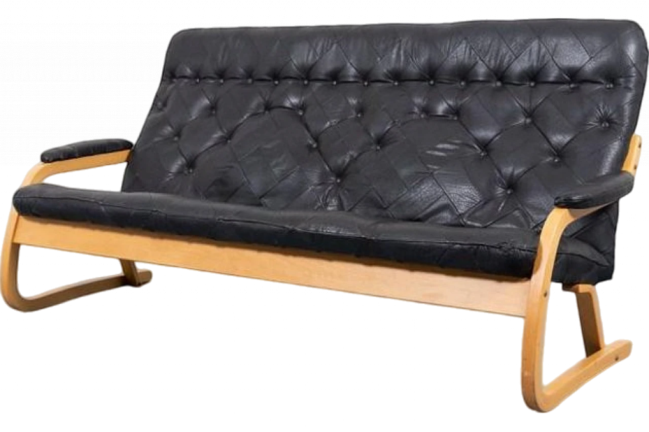 Danish Modern Sculptural Patchwork Leather Sofa, 1970s 10