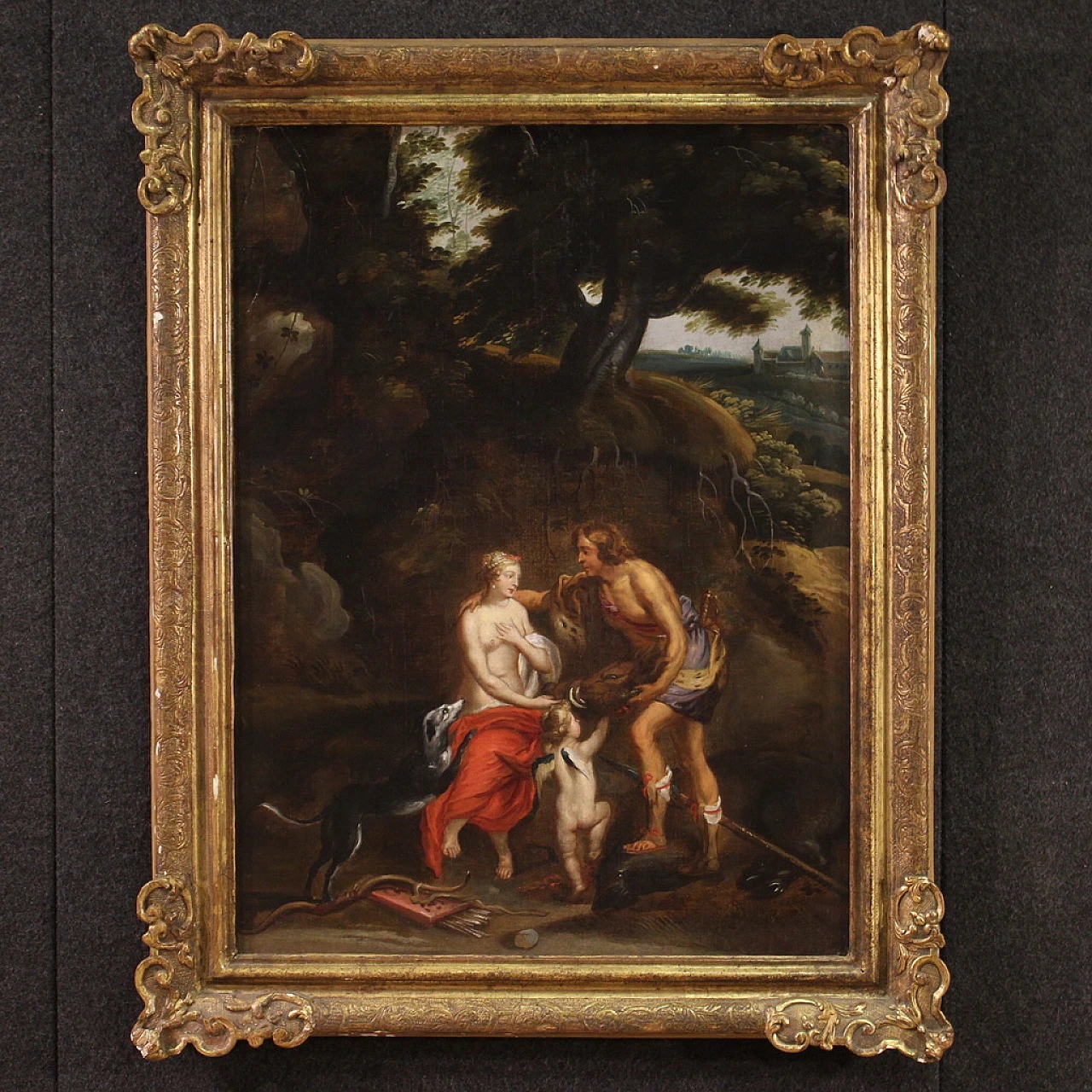 Painting Meleager offers the head of the girdle, 17th century 1