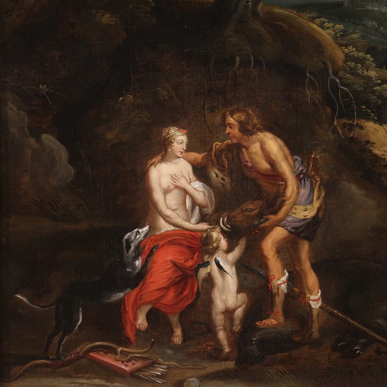 Painting Meleager offers the head of the girdle, 17th century 2