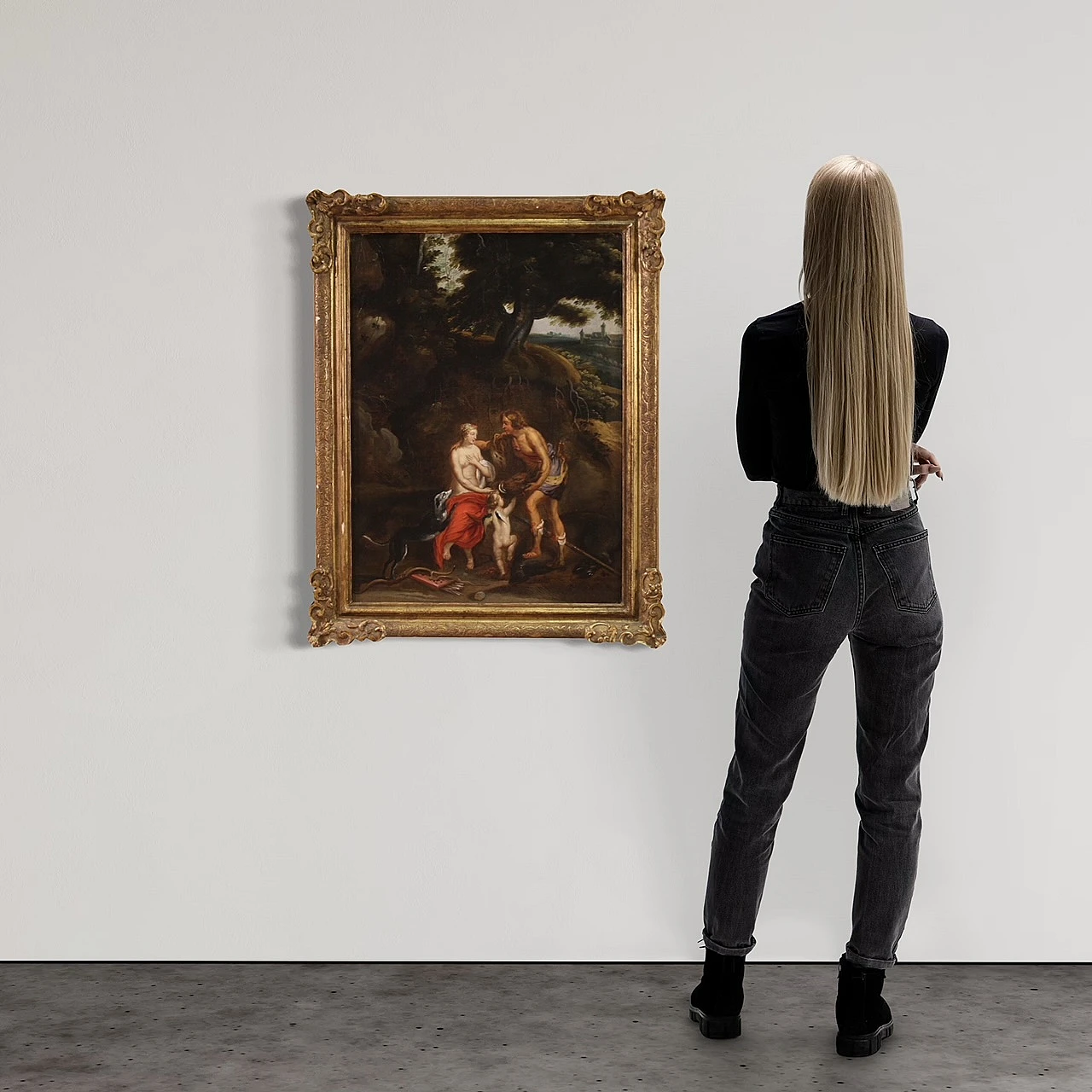 Painting Meleager offers the head of the girdle, 17th century 3