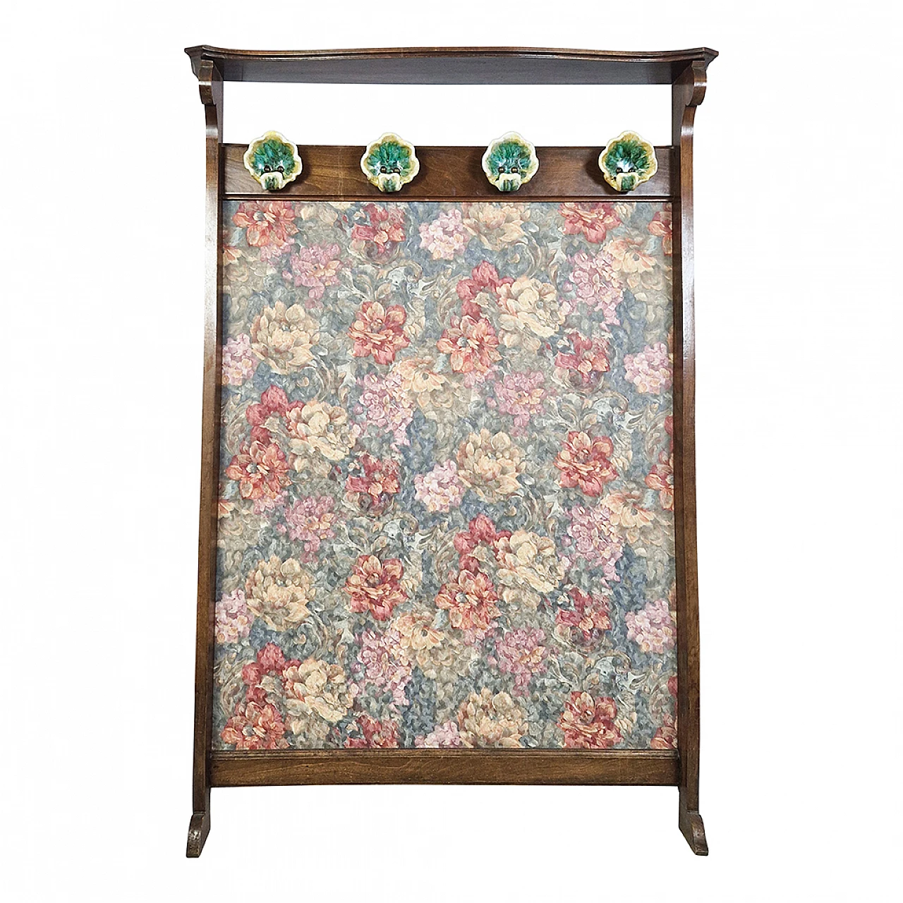 Attaccapanni vintage da parete con ganci in ceramica, anni '70 1