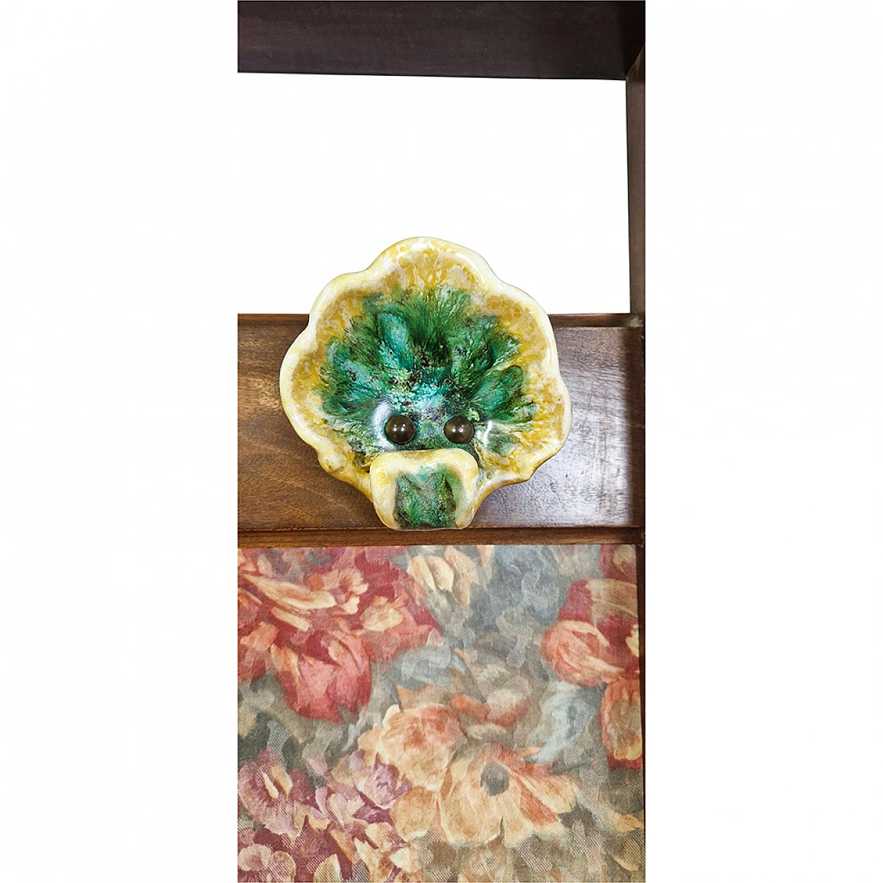 Attaccapanni vintage da parete con ganci in ceramica, anni '70 5