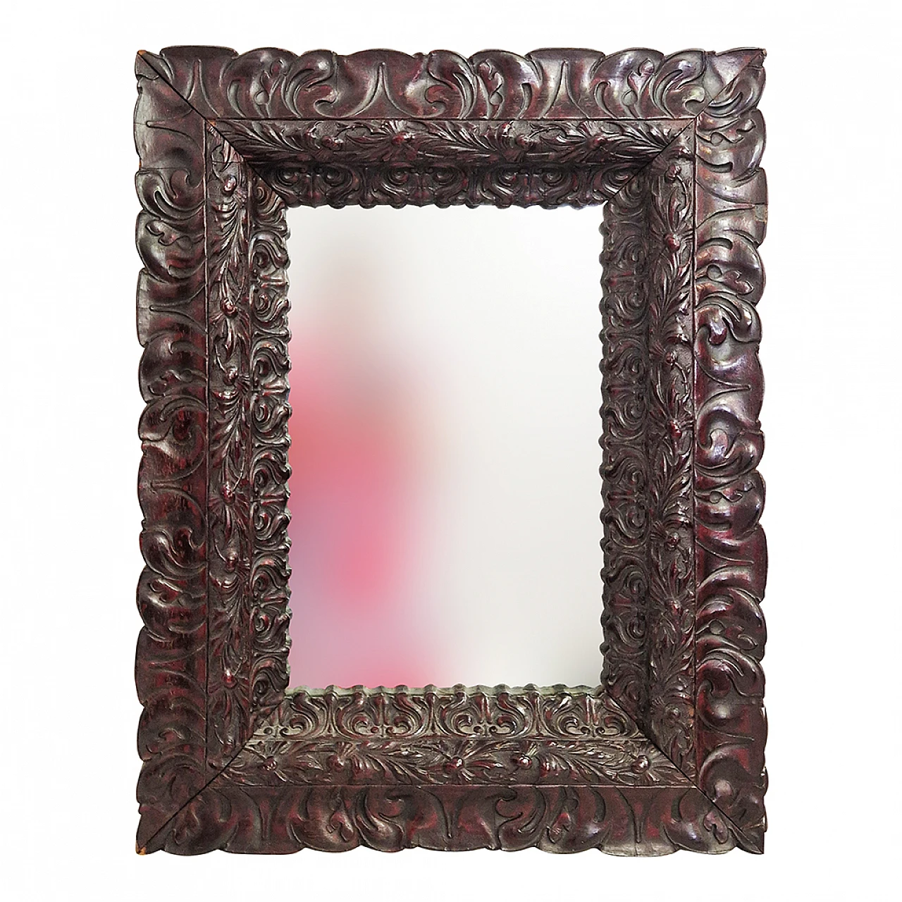 Mirror with carved wooden frame, 17th century 1