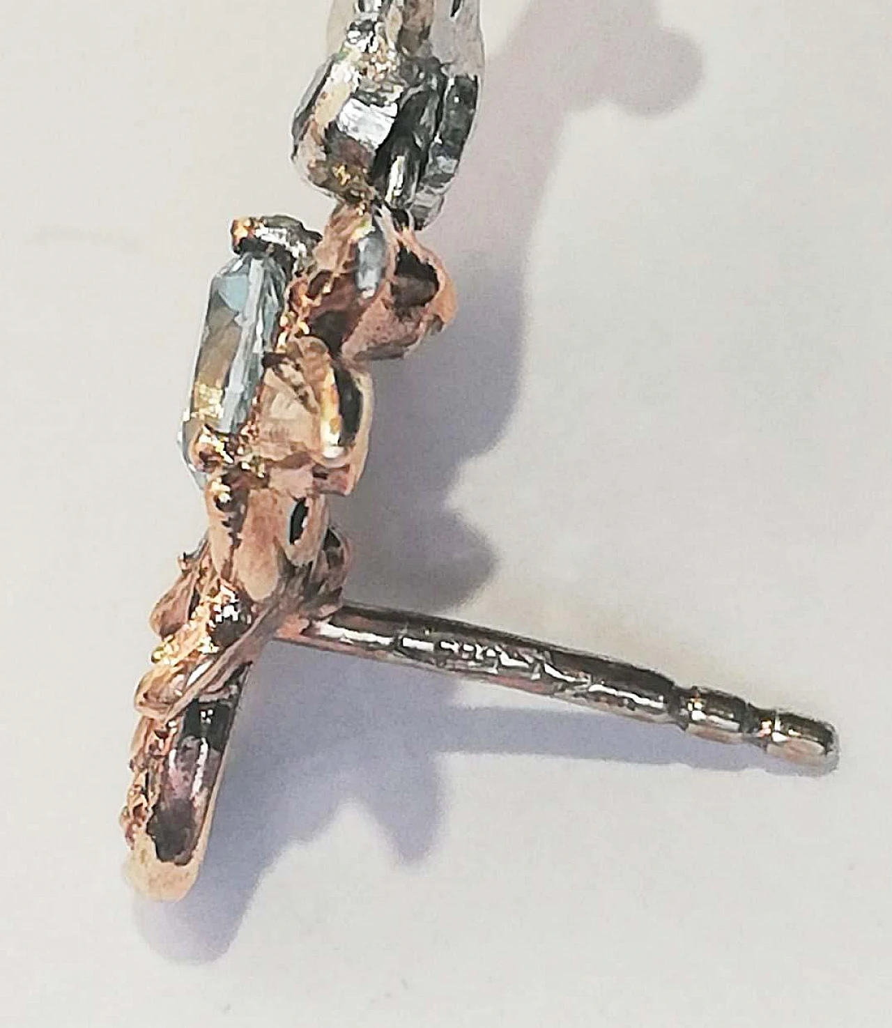 Gold and rose gold earrings with pearls, topazes and diamonds, 1970s 6