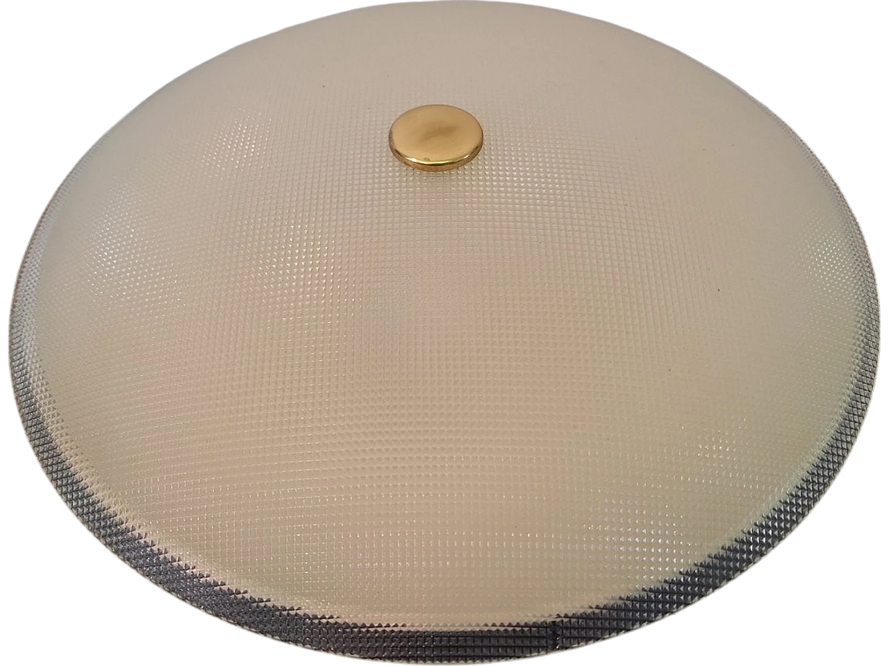 Ceiling Light in Aluminum and Brass from Stilnovo, 1950s 9