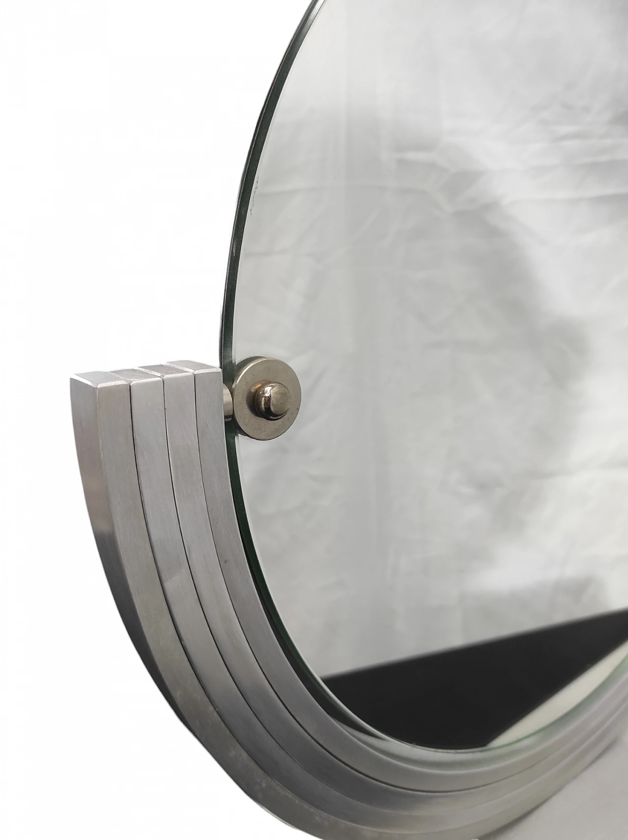 Doppio specchio rotondo rivoltabile anni '70 4