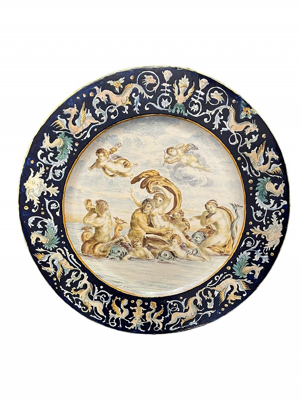 Pair of majolica plates by Battaglia, 19th century 2
