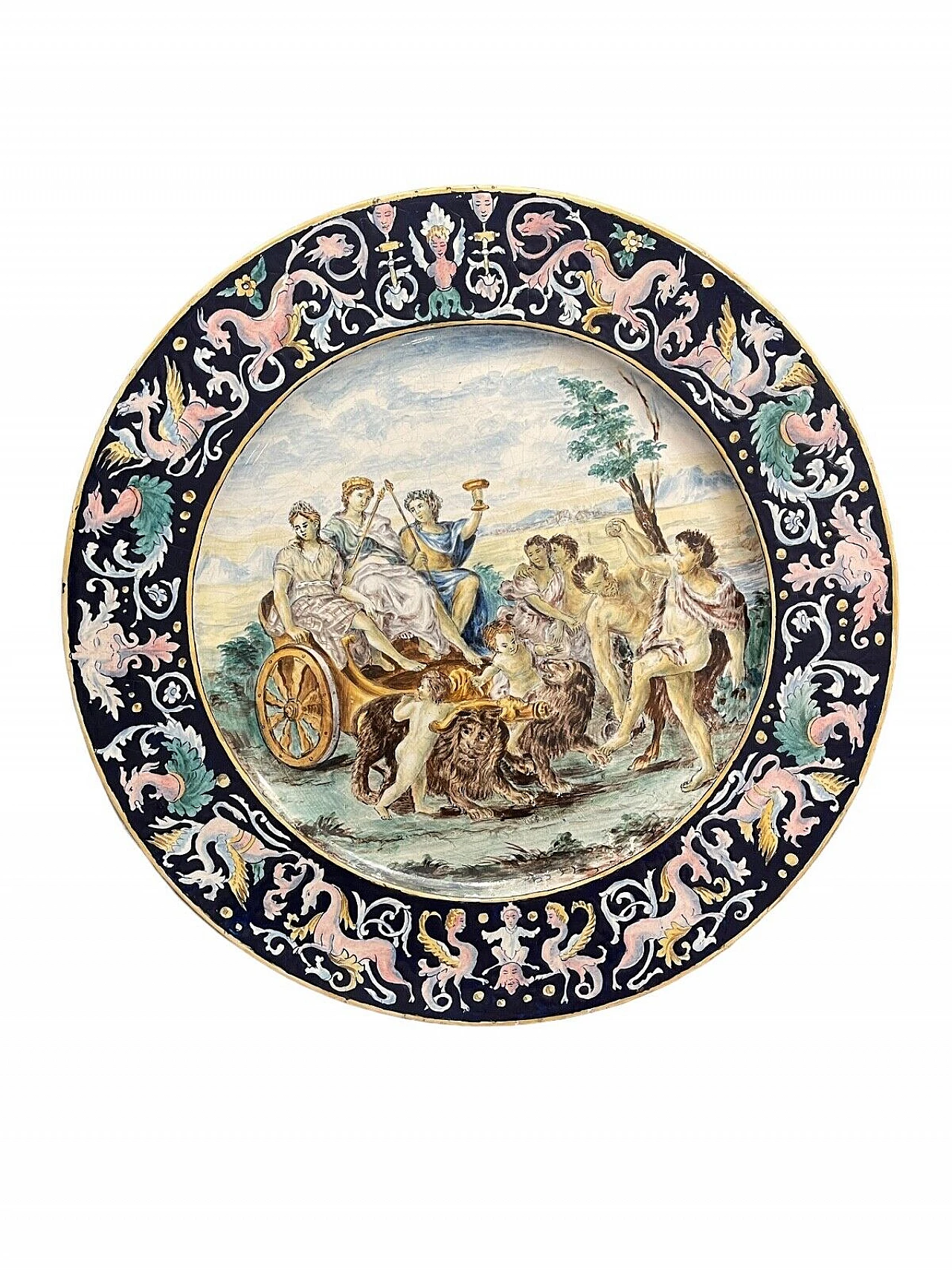 Pair of majolica plates by Battaglia, 19th century 3