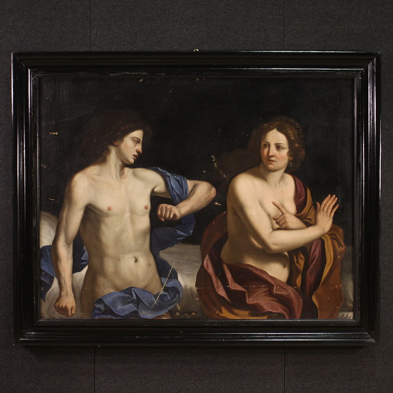 Amnon and Tamar, Baroque Emilian painting,  17th century 1