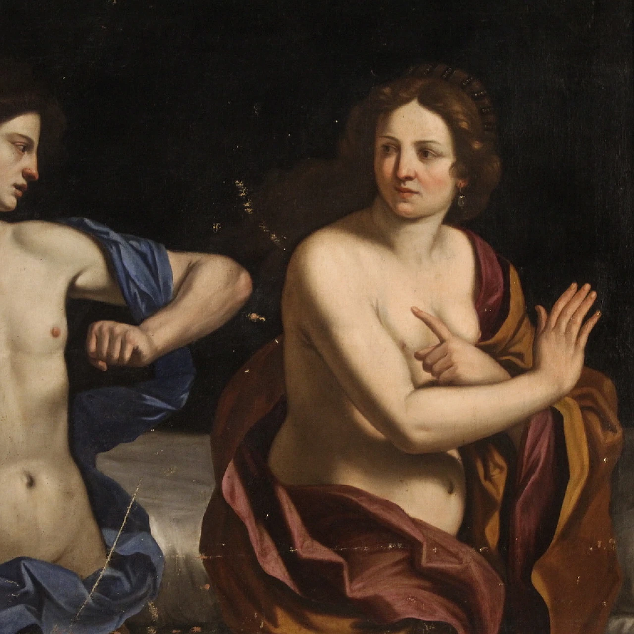 Amnon and Tamar, Baroque Emilian painting,  17th century 2