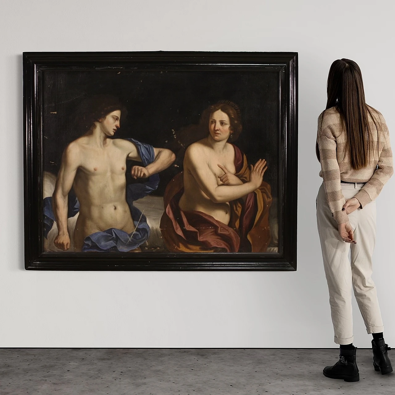 Amnon and Tamar, Baroque Emilian painting,  17th century 3