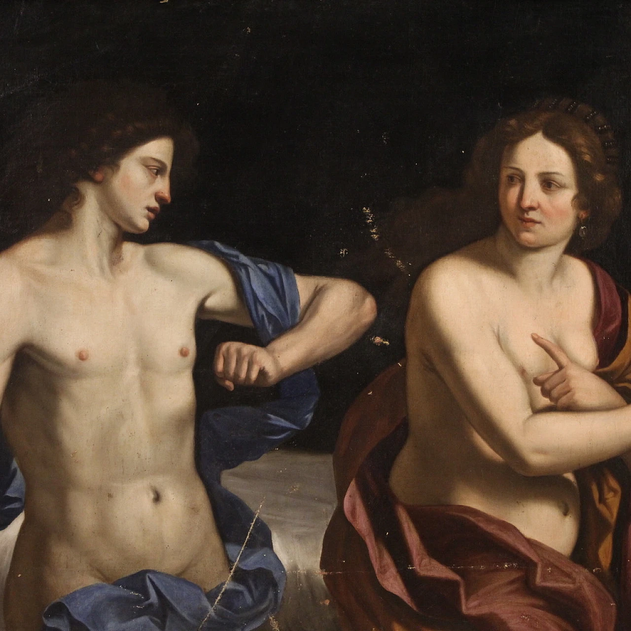 Amnon and Tamar, Baroque Emilian painting,  17th century 5