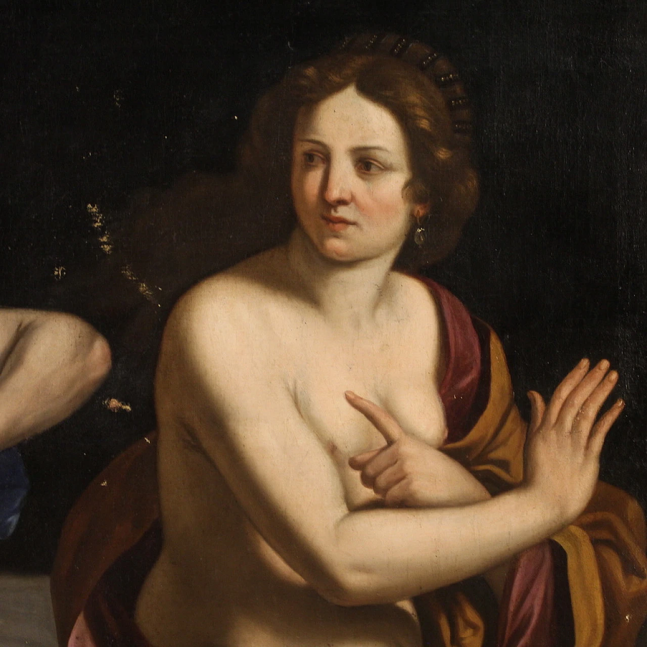 Amnon and Tamar, Baroque Emilian painting,  17th century 6