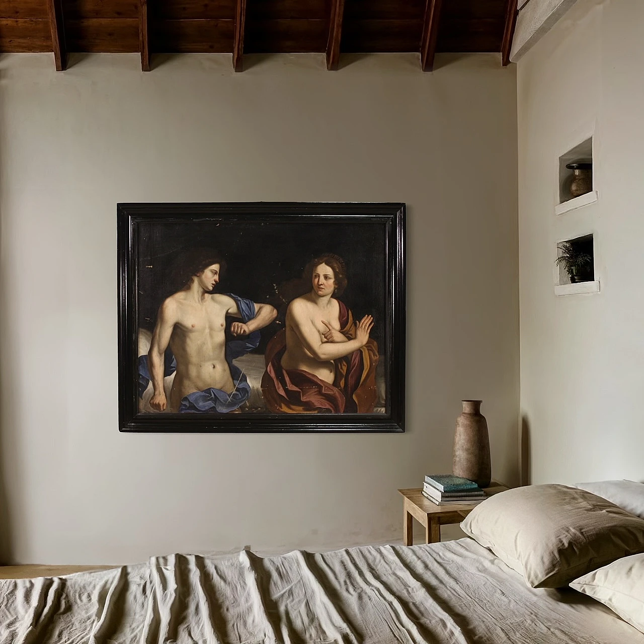 Amnon and Tamar, Baroque Emilian painting,  17th century 13