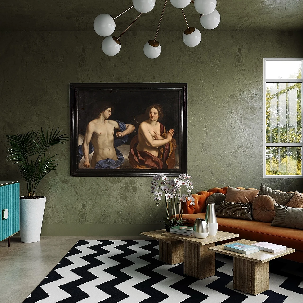 Amnon and Tamar, Baroque Emilian painting,  17th century 15