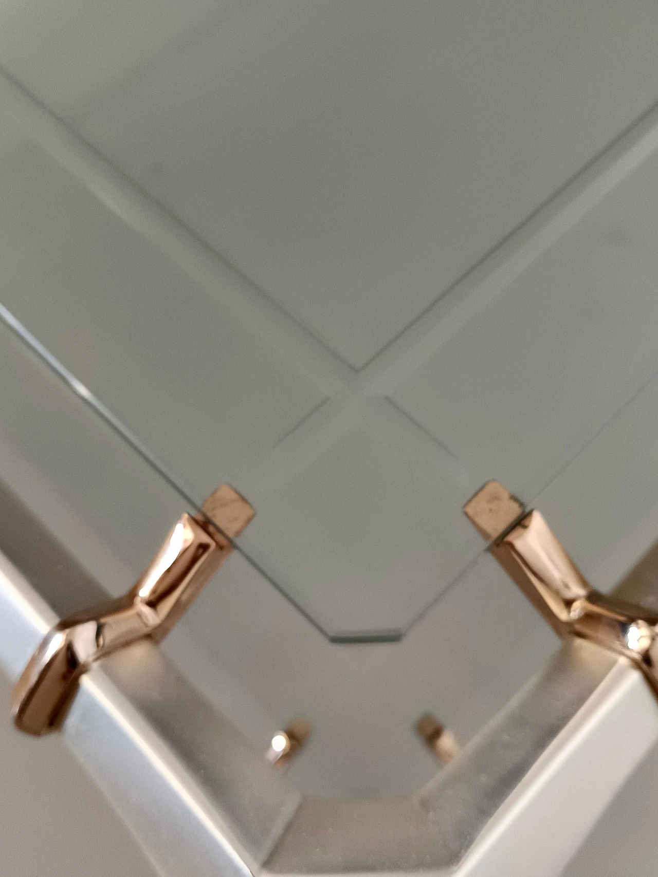 Engraved crystal and metal coffee table with lower shelf, 1990s 10