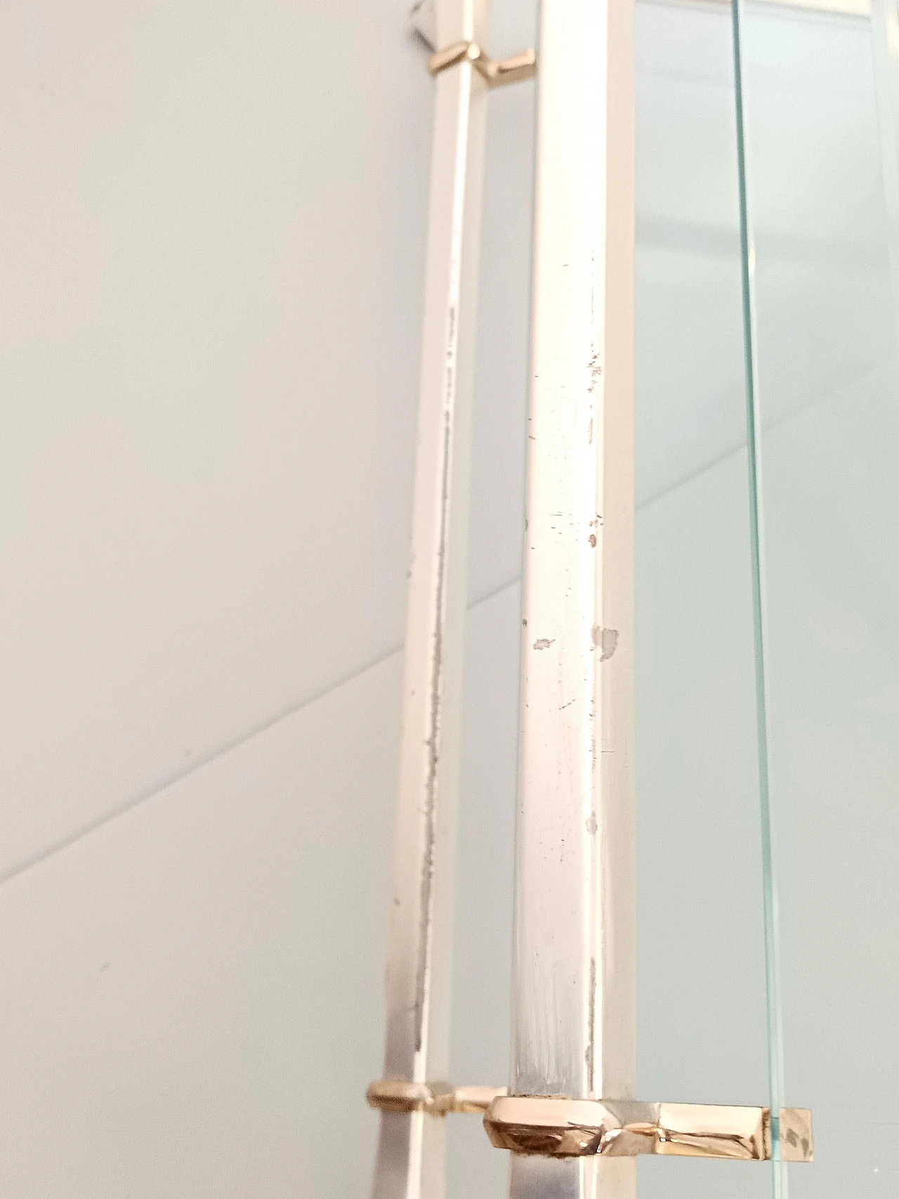 Engraved crystal and metal coffee table with lower shelf, 1990s 12