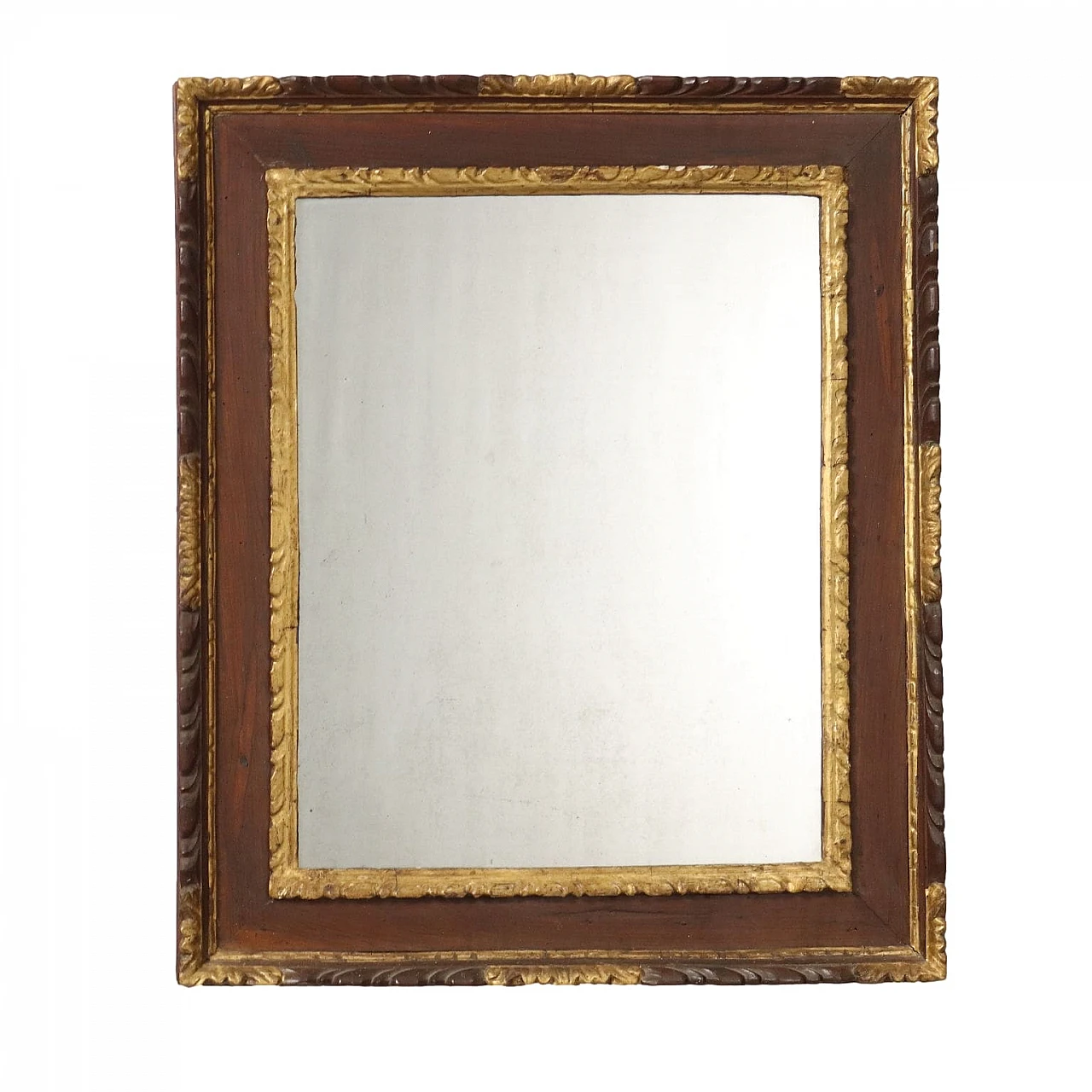 Walnut-panelled fir mirror, late 18th century 1