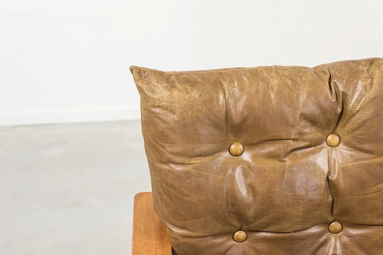 Divano a tre posti Mid-Century in quercia 9