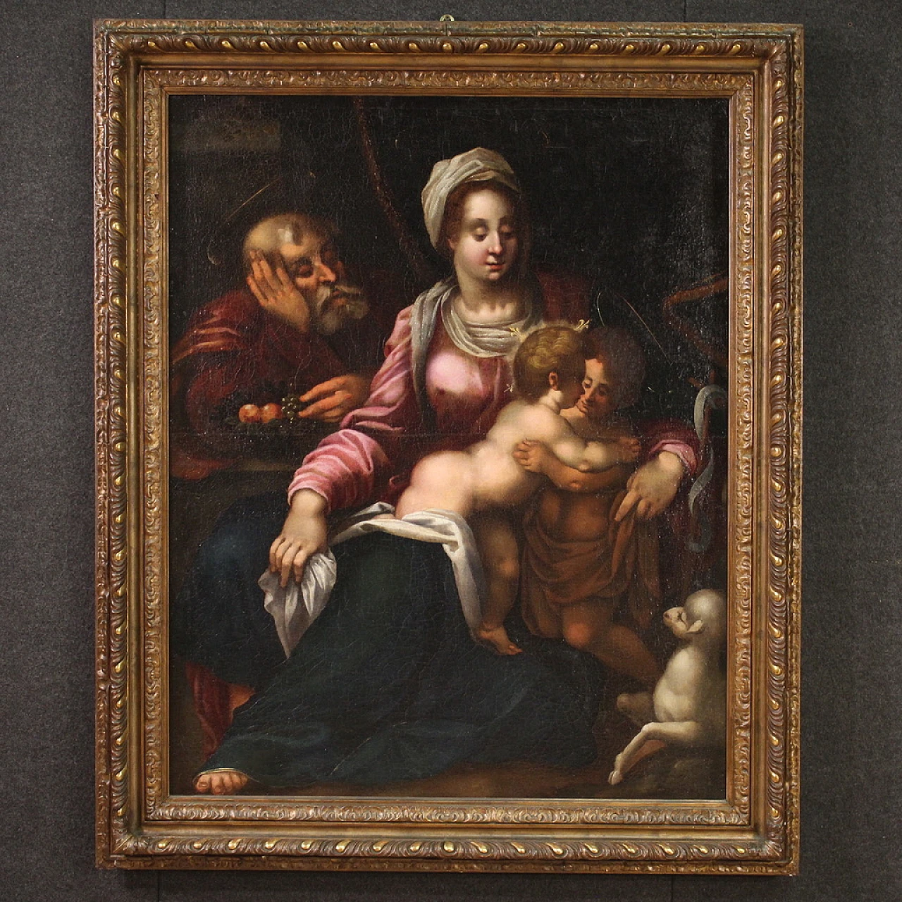 Tuscan school, Holy Family, Mannerist painting,  16th century 2