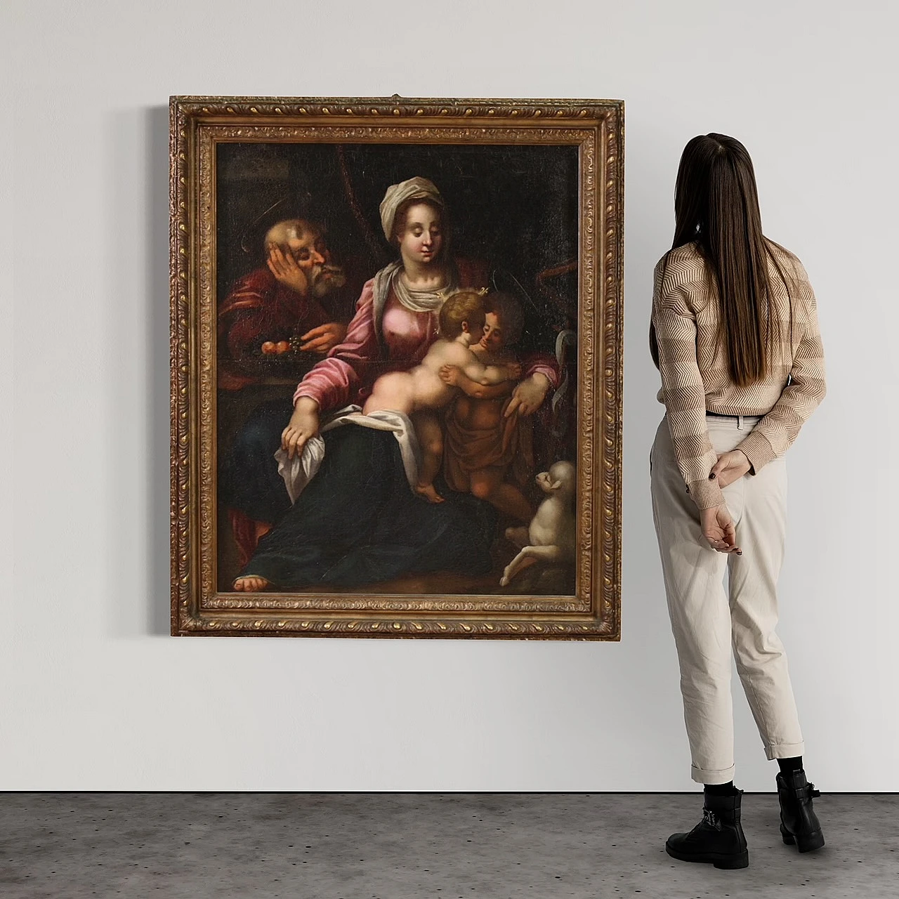 Tuscan school, Holy Family, Mannerist painting,  16th century 3