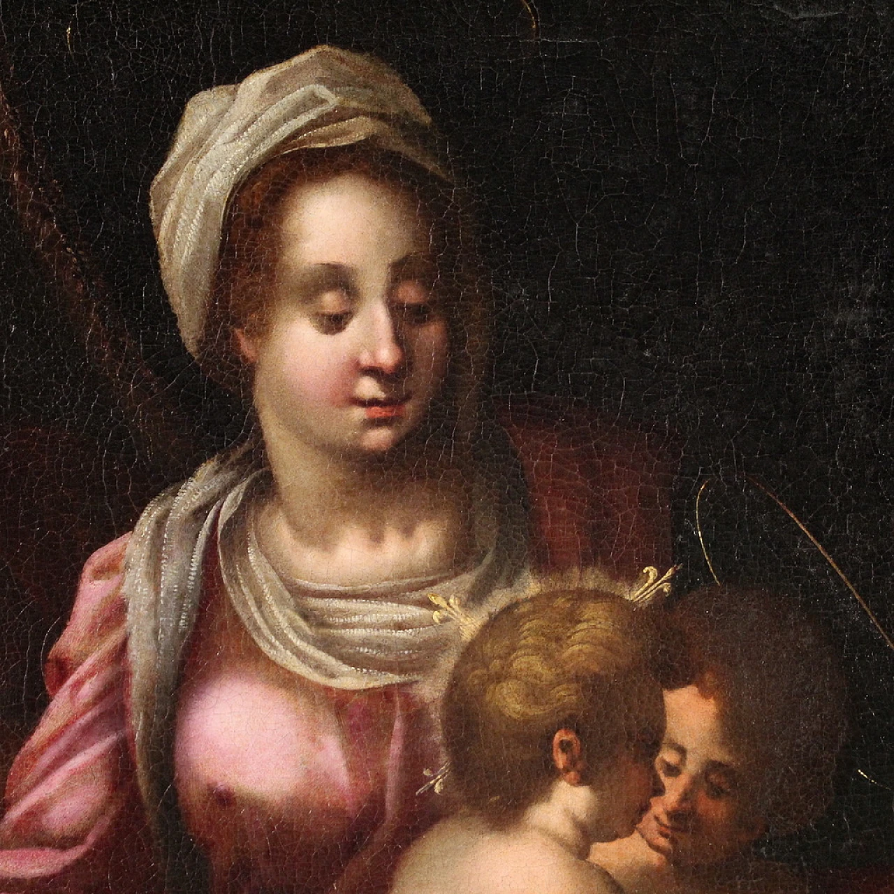 Tuscan school, Holy Family, Mannerist painting,  16th century 5