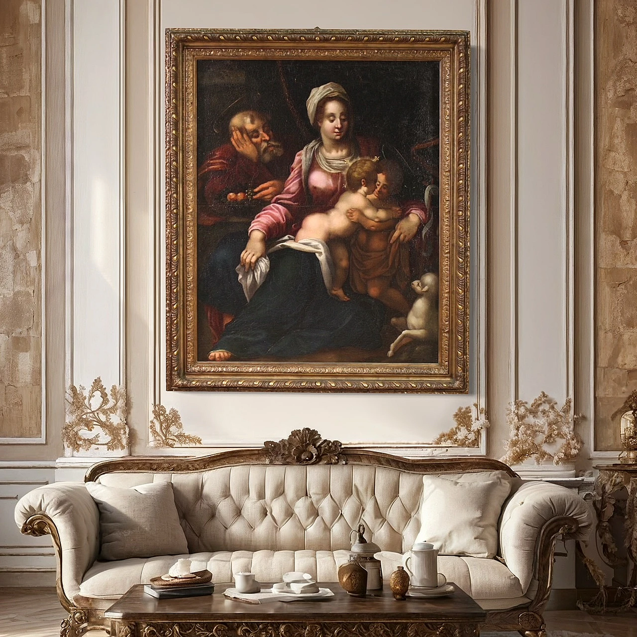 Tuscan school, Holy Family, Mannerist painting,  16th century 7