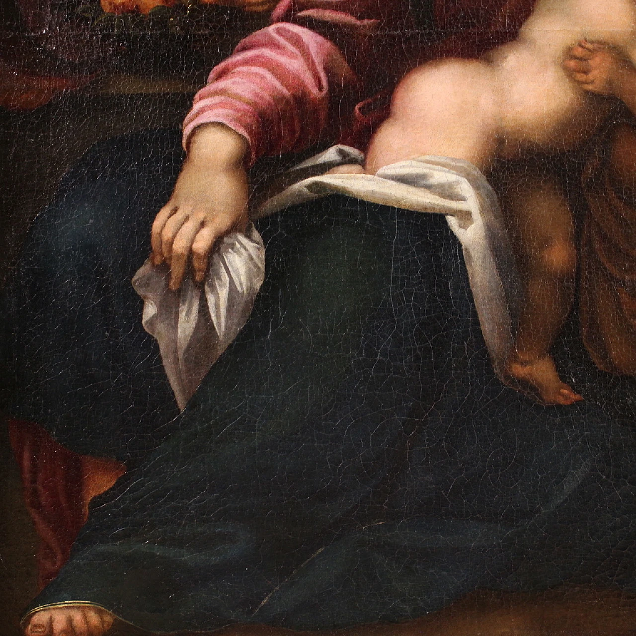 Tuscan school, Holy Family, Mannerist painting,  16th century 11