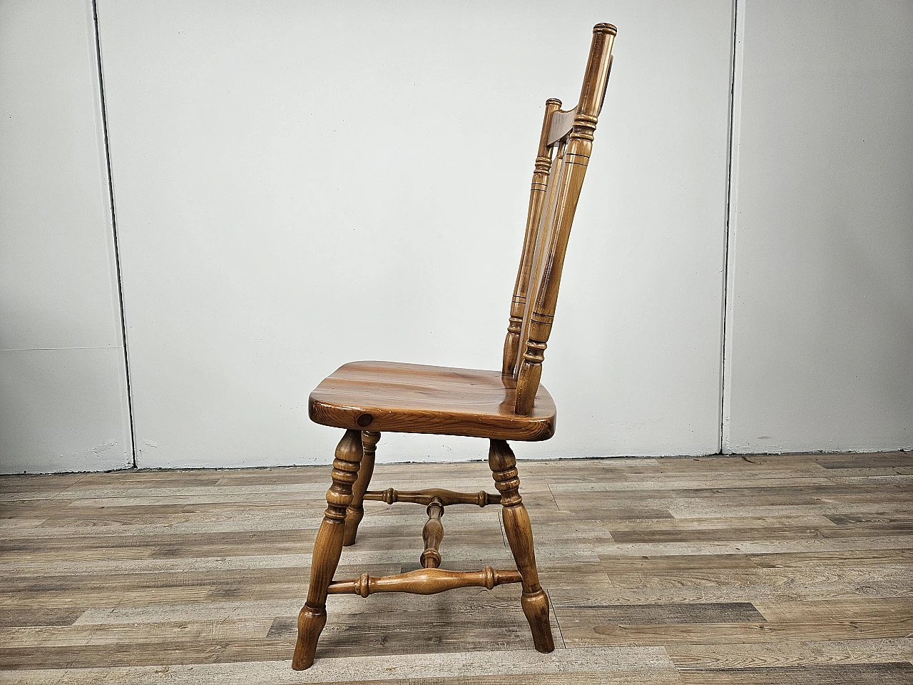 Sedia rustica in legno anni '80 3