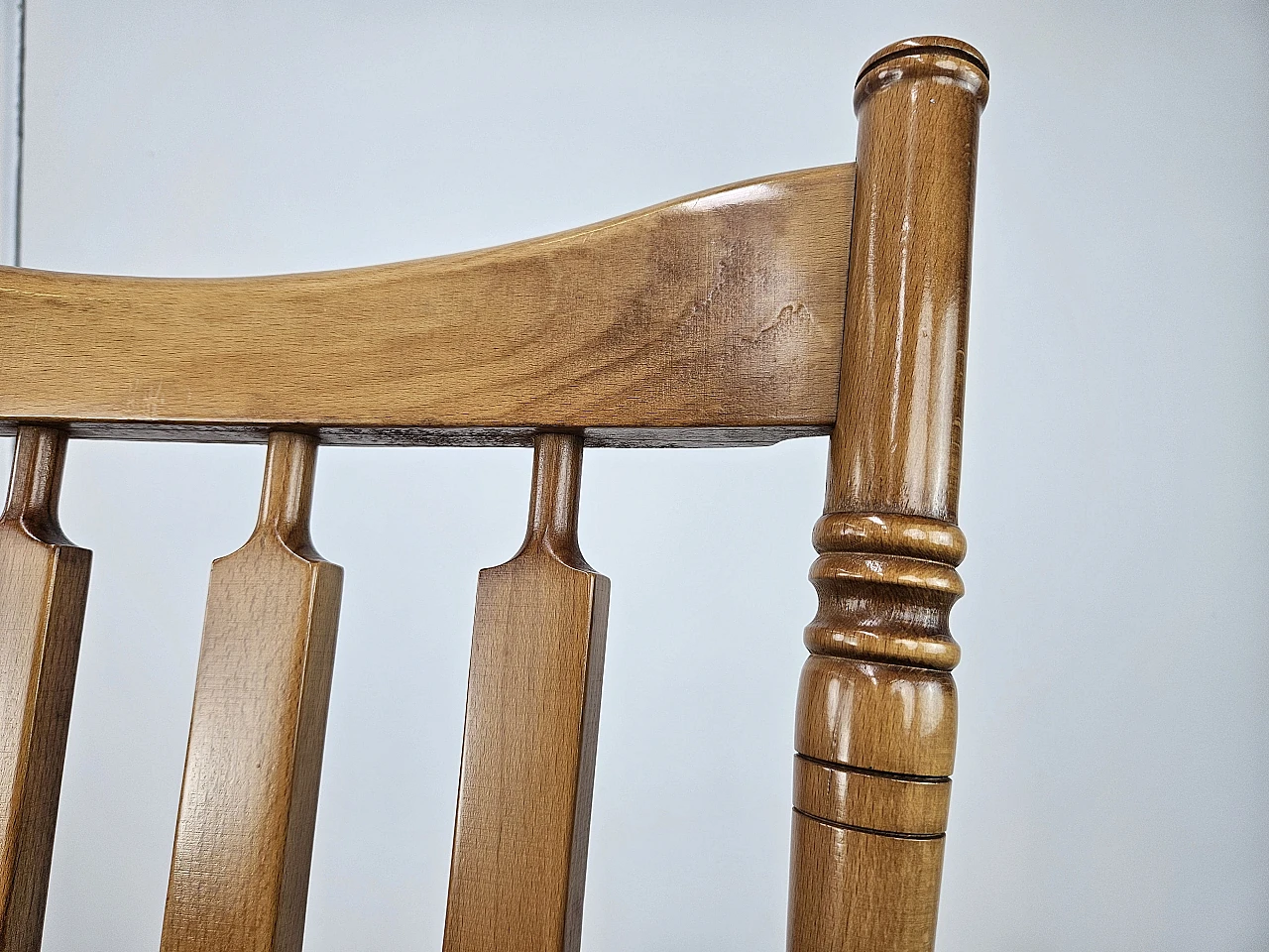 Sedia rustica in legno anni '80 7