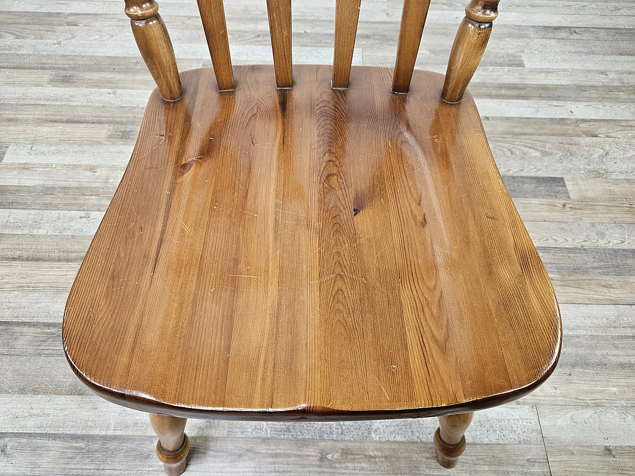 Sedia rustica in legno anni '80 9
