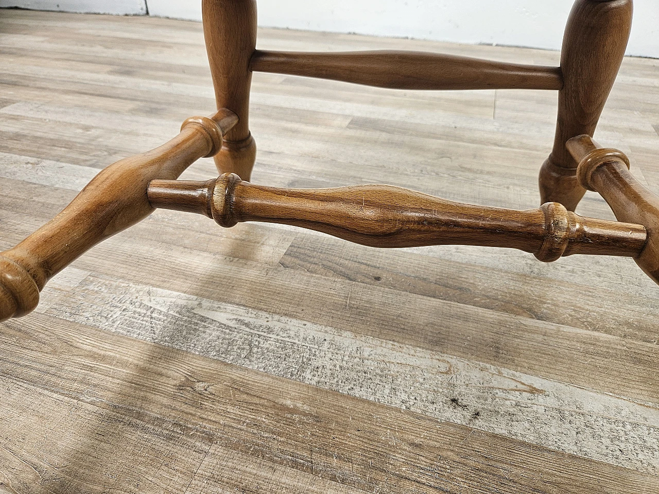 Sedia rustica in legno anni '80 16