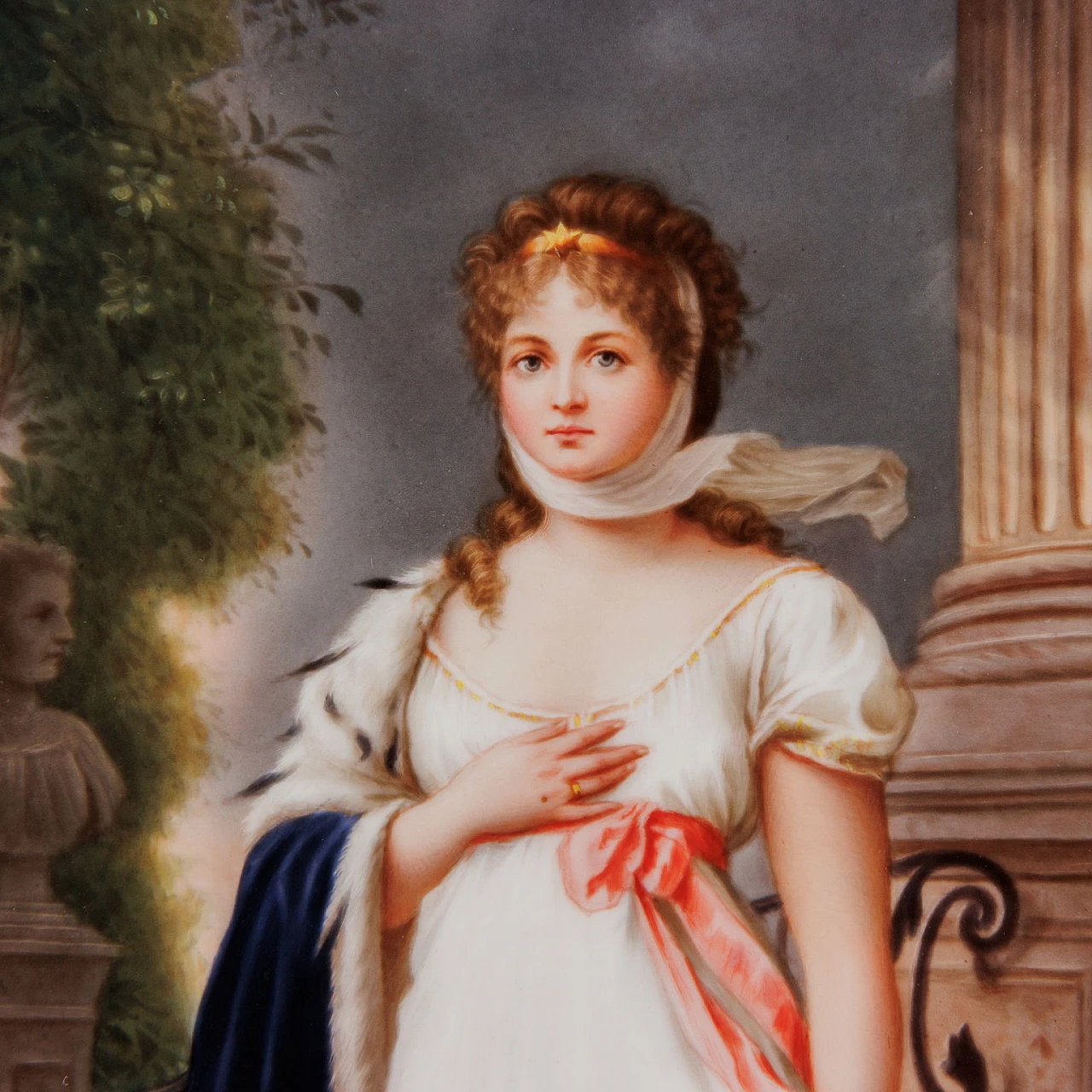 Ritratto della Regina Luisa di Prussia, dipinto su porcellana, '800 2